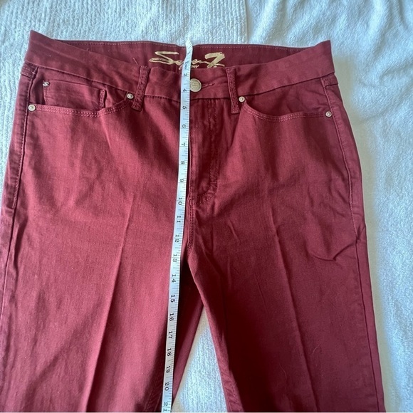 Seven 7 Tummy Less High Rise Skinny Jeans, Fired Brick Red Burnt size 14 - Picture 4 of 16